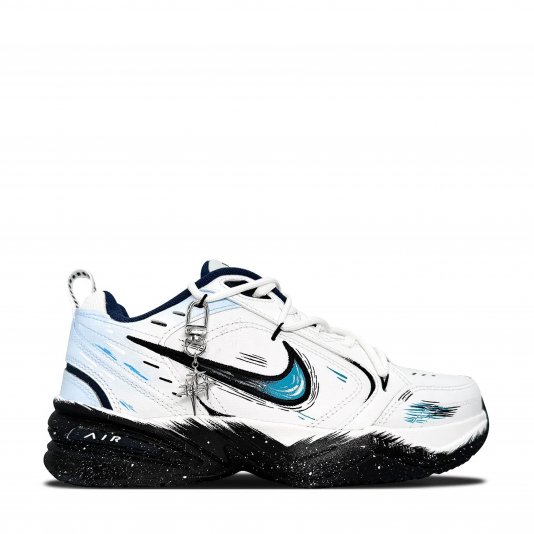 [ CUSTOM ] Air Monarch 4 Wave Design White/Black/Blue Sky